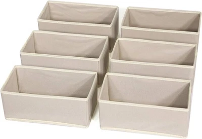 6 Pack Foldable Cloth Storage Box Closet Dresser Drawer Organizer Fabric Baskets - Image 1 of 4