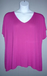 Top para mujer Secret Treasures talla 3X rosa intenso mangas cortas escote redondeado - Imagen 1 de 4