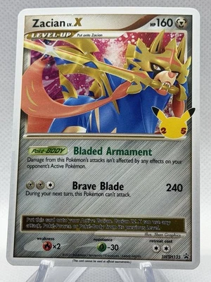 Pokémon TCG Celebrations Zacian LV. X SWSH135 Black Star Promo - Image 1 of 2