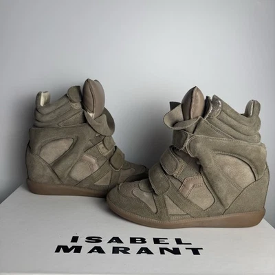 Tênis Isabel Marant Bekett Wedge – Cáqui / Taupe (Tamanho 36) - Imagem 1 de 4