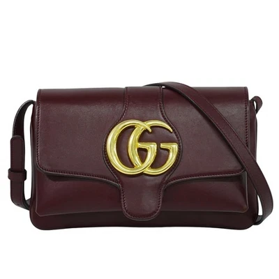 GUCCI 550129 GG Marmont Ally Leather Shoulder Crossbody Bag Bordeaux Gold - Image 1 of 4