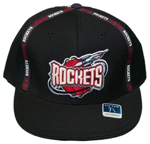 REEBOK HOUSTON ROCKETS HAT NEW 7 1/8 CAP THROWBACK ALL WOOL FITTED 100% VINTAGE - Picture 1 of 3