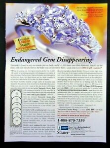 2011 STAUER Tanzanite Cluster Ring Magazine Ad - Endangered Gem Disappearing