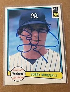 BOBBY MURCER SIGNED 1982 DONRUSS  BASEBALL CARD AUTOGRAPHED NY YANKEES - Picture 1 of 1