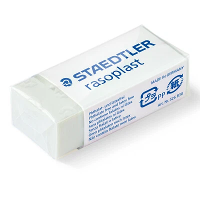 STAEDTLER® rasoplast Radierer Radiergummi weiß 526 B30 f Bleistifte 19x13x43mm