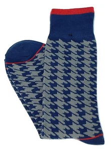 Lord R Colton Blue & Gray Check Dress Socks - $28 Retail - Brand New - Picture 1 of 2