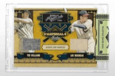 2008 Playoff Prime Cut Uncirculated Ted Williams & Lou Boudreau Jersey #86/99