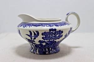 Gravy Boat Blue Willow John Steventon & Sons England Small 3.25" H x 5.25" W - Picture 1 of 5
