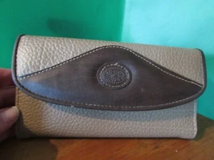 NEW/unused 3 piece beige/brown trim wallet, checkbook cover, ballpoint pen - Picture 1 of 5
