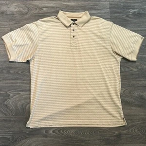 Greg Norman Men's 2XL Polo Golf Shirts Play Dry Tan Preppy UPF 50 Striped - Picture 1 of 10