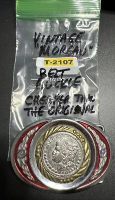 Hebilla de cinturón que retrata un diseño Morgan de metal integrado con hebilla T-2107 Foto 1 de 4