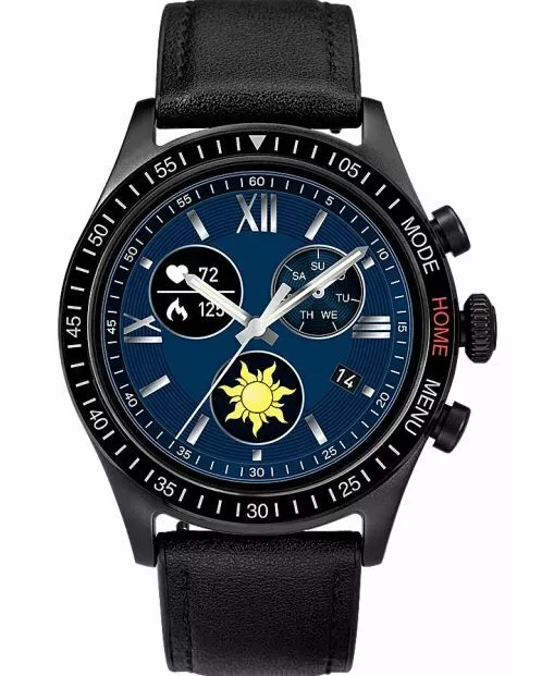 TIMEX Pro 43mm Leather Strap Smartwatch iConnect Heart Rate Blue TW2U32300 - Image 1 of 1