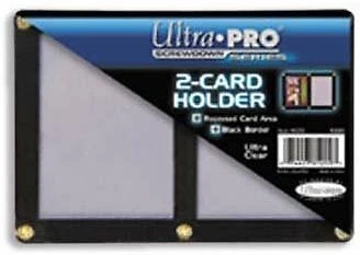 Ultra Pro Black Frame 2 Card Screwdown Holder 4 Screw Clear Double Display