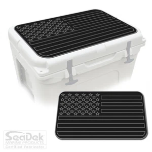 SeaDek Pad Top fits YETI Tundra Cooler - Marine EVA Mat - B/SG - USA Flag - Picture 1 of 6