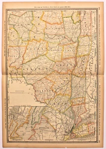 "SOUTHEASTERN NEW YORK" Antique authentic map 1883 - Picture 1 of 2