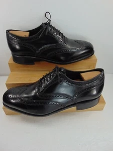Florsheim men's black smooth leather wingtip lace up oxford  8 1/2 D $195.00! - Picture 1 of 8