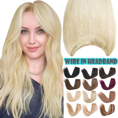 LIQUIDACIÓN Alambre Secreto Oculto en Extensiones de Cabello Real Diademas de Una Pieza Foto 1 de 4