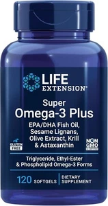 Life ExtensionSuper Omega 3+ EPA/DHA Sesame Lignans Olive Krill AstaxLemon 120 C - Picture 1 of 13
