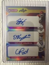 2023 Leaf Vivid Eric Gray Deuce Vaughn Chris Rodriguez Jr Rookie Auto  7/9