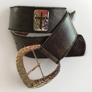 Leather Belt Studded Silver 3D Angel Ranch SM/MED 30/32 Western 2” Wide NWOT - Picture 1 of 20