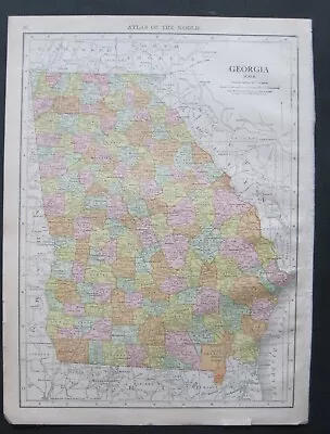 1912 Original Antique Rand-McNally Map of Georgia and on reverse South Carolina - Image 1 of 4