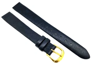 Wrist Watch Band Length XL over Dark Blue 14mm Calf Leather Without Seam /18 - Imagen 1 de 3