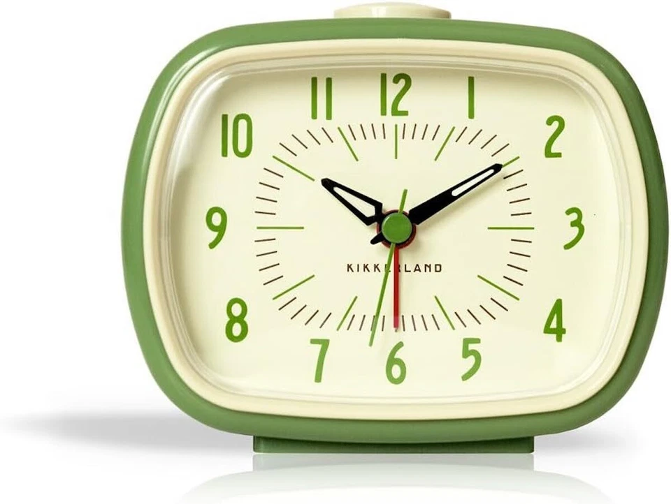 Kikkerland Green Retro Alarm Clock Home Accessory Bedside Table Decoration - Image 1 of 1