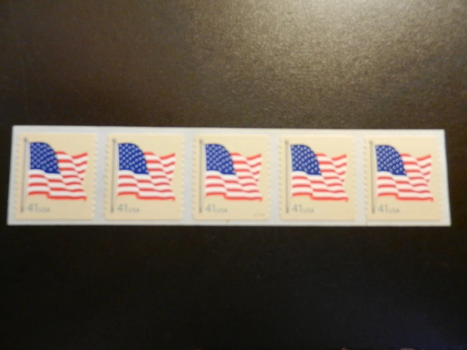 #4189 41c *FLAG* SELF-ADHESIVE PNC5.  PLT #V11111.  # on #, 1L.  MNH, F-VF, OG - Image 1 of 1