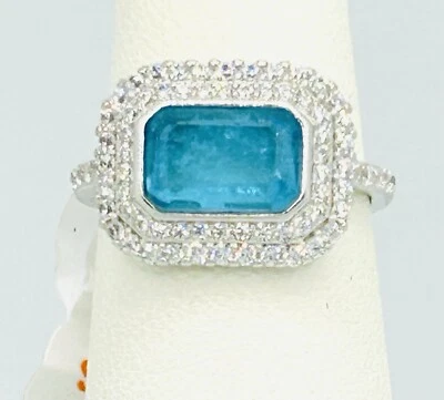 Bomb Party RBP6687 Imagine This Lab Light Blue Quartz Sterling Silver Ring Sz 6 - Image 1 of 4