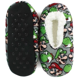 SUPER MARIO, LUIGI & YOSHI Fuzzy Babba Slippers Sz. S/M (8-13) or M/L (13-4) NWT - Picture 1 of 2