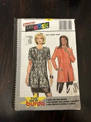 Burda Sewing Pattern 3712 Ladies Shirt/Tunic Size 10/12/14/16/18/20 Vintage 90s - Image 1 of 2