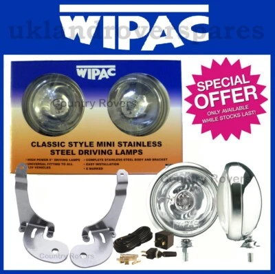 BMW Mini Lampade Spot 2x5" Lampade Acciaio Inox e Staffe SS + Cablaggio WIPAC!!