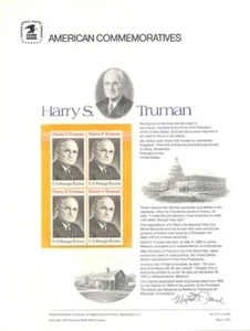 #15 8c Harry S. Truman #1499 USPS pannello timbro commemorativo in custodia originale - Foto 1 di 1