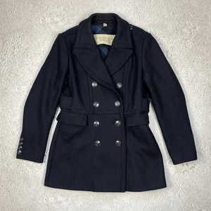 Abrigo de lana Burberry Brit doble botonadura para mujer talla Us 8 negro de lujo - Imagen 1 de 15