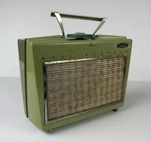 50’s Westinghouse H-557P4 Tube Portable Radio green Aqua Parts & Repair - Picture 1 of 15