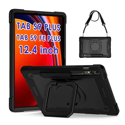 KATUMO Black Case Cover For Samsung Galaxy Tab S9 Plus & S9 Plus FE 12.4 Inch 2023