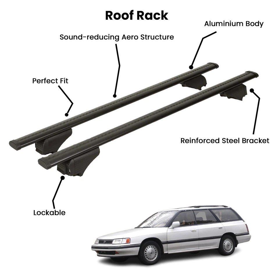 2 Pcs Black Cross Bars for  SUBARU LEGACY SW 1989-1993 - Изображение 1 из 4