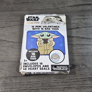 The Mandalorian Star Wars Valentines Exchange Cards with Bag Tags & Heart Seals - Picture 1 of 3