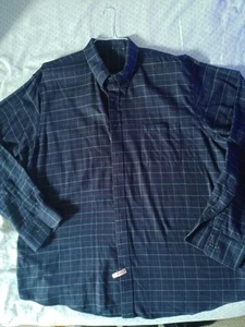 Orvis 2XL Blue Plaid Button Down Long Sleeve Cotton Pocket Shirt - Picture 1 of 6