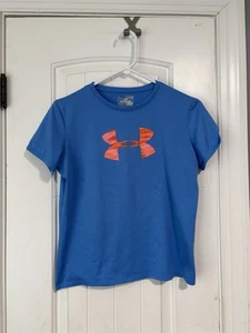 Under Armour Blue neon orange T shirt boy loose sz XL - Picture 1 of 3