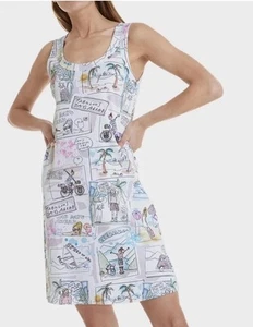 MARC CAIN BNWT 100% Cotton Summer Dress Postcard Print Size 10 N2 - Picture 1 of 3