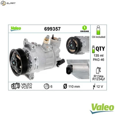 COMPRESSOR AIR CONDITIONING 699357 FOR SKODA KAROQ OCTAVIA/II/Combi/III LAURA - Image 1 of 4