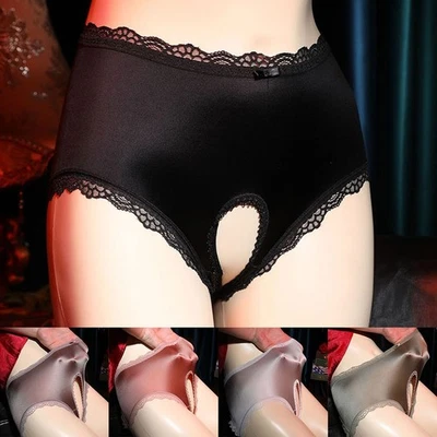 Damen Sexy Spitze durchsichtig Slip Dessous Höschen Gummizug Schlüpfer Satin - Bild 1 von 4