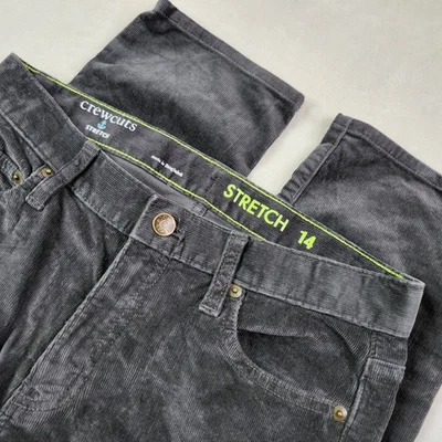 Crewcuts Boys Youth Corduroy Pants Size 14 Gray Stretch Adjustable Waist - Image 1 of 4