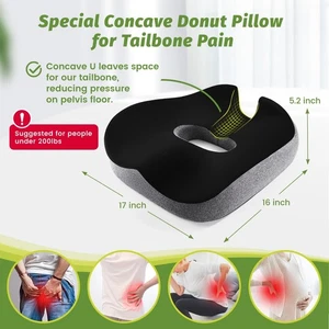 Almohada cóncava para rosquilla superficie U para coxis dolor cuna coxis reducción presión - Imagen 1 de 6