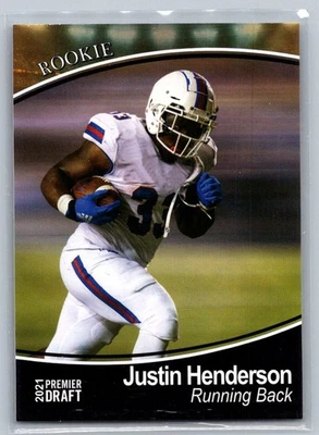 Justin Henderson 87 2021 SAGE Premier Draft Louisiana Tech Bulldogs Card - Image 1 of 2