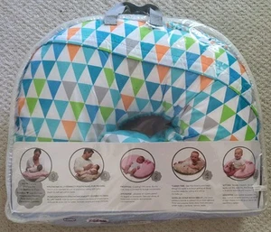 Boppy Luxe Feeding and Infant Support Pillow Blue Green Geometric Boy Girl New - Picture 1 of 4