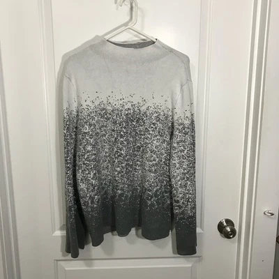 Investments  Gradient Ombre Gray Black Rayon  Sweater Large  - Image 1 of 4