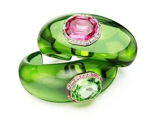NEU £230 SWAROVSKI 2er Set DULCIS ROSA & GRÜN KRISTALL ARMBAND ARMREIFEN - BRANDNEU IN VERPACKUNG - Bild 1 von 21