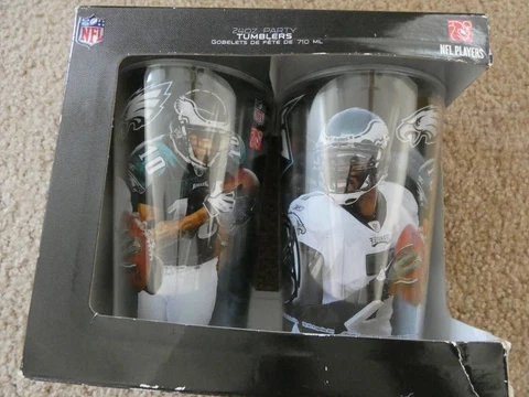 2008 WINCRAFT - Philadelphia EAGLES  2 Tumbler Set-Michael VICK & Desean JACKSON Cover